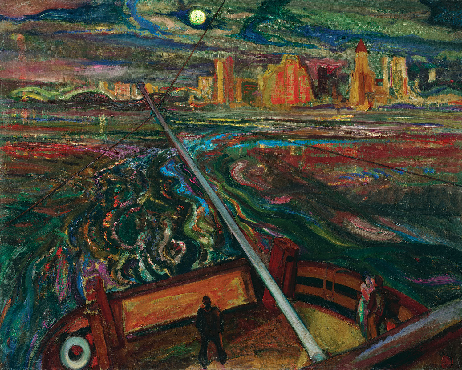 F.H. Varley, Night Ferry, Vancouver, 1937