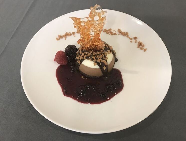 photograph of fancy dessert on a plate