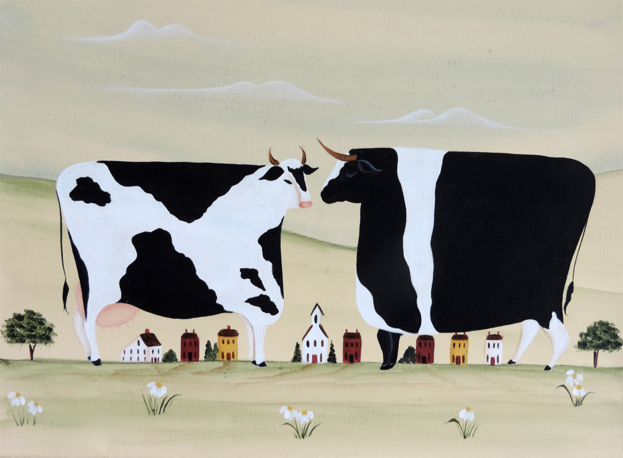 Prize Holsteins Folk Art